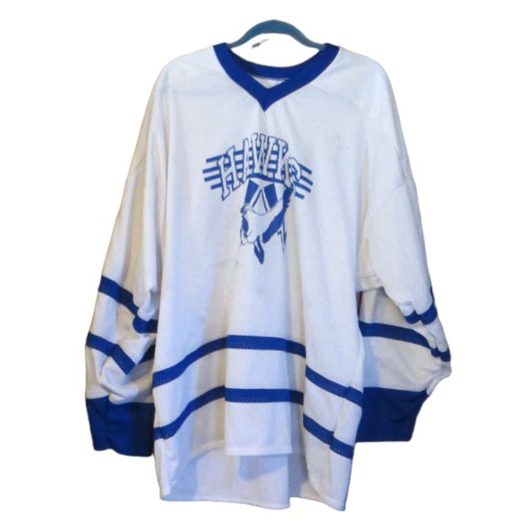 Dakka Two Hockey Jerseys Hawks One Game Or Practice Worn Blue White XL XXL - Picture 4 of 16